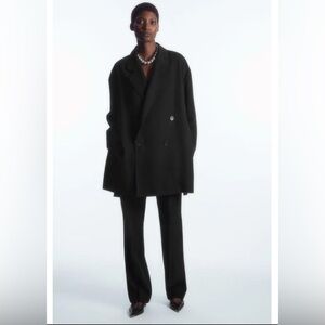 COS Oversized Draped Double-Breasted Blazer